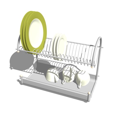  现代餐具架su模型 