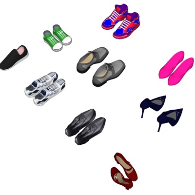  现代高跟鞋su模型 