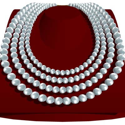  现代珍珠项链su模型 