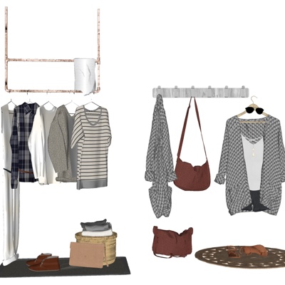  现代服饰su模型 