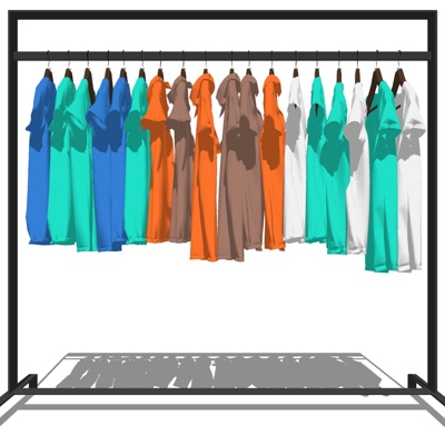  现代挂衣架su模型 