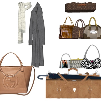  现代手提包su模型 