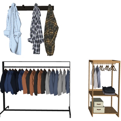  现代挂衣架su模型 