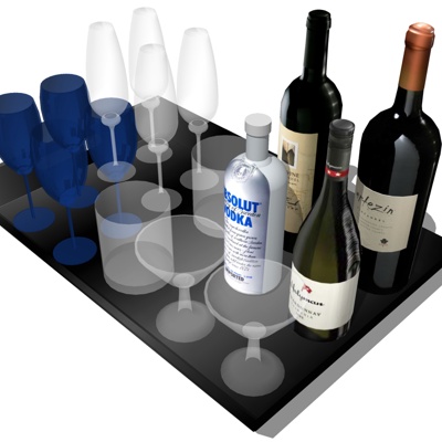  现代酒杯红酒su模型 