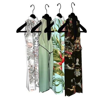  现代连衣裙su模型 