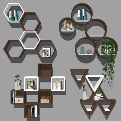  现代壁柜su模型 