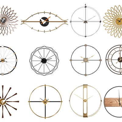  现代金属挂钟su模型 