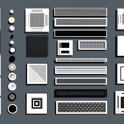  现代中央空调su模型 