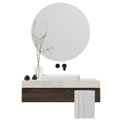  现代洗手台su模型 