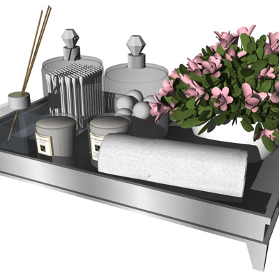  现代香薰沐浴露su模型 