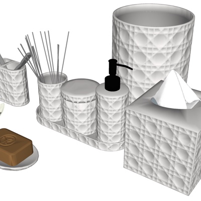  现代香薰肥皂沐浴露su模型 
