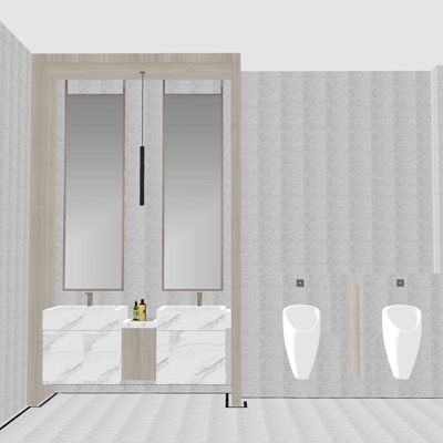  现代公共厕所su模型 