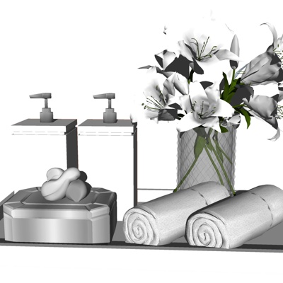  现代香薰沐浴露su模型 