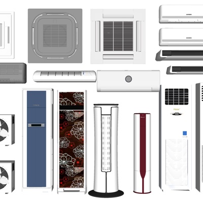  现代空调su模型 