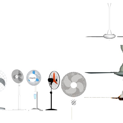  现代电风扇su模型 