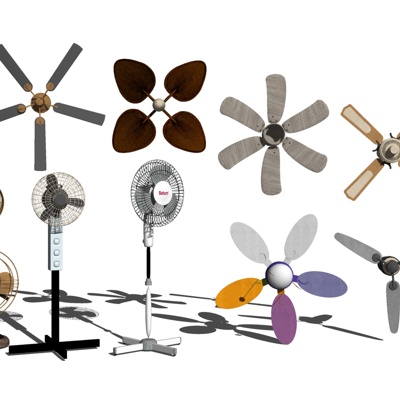  现代风扇su模型 