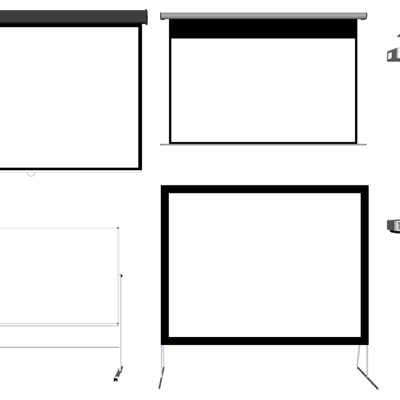  现代投影幕布su模型 