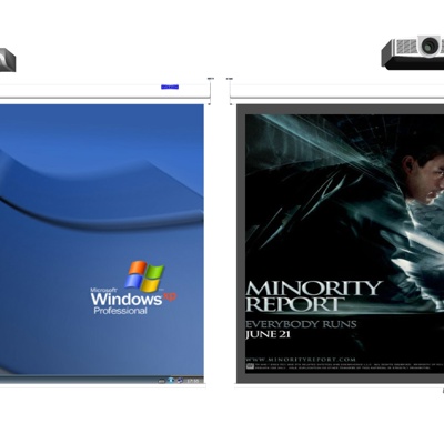  现代投影幕布su模型 