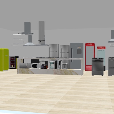  现代空调冰柜su模型 