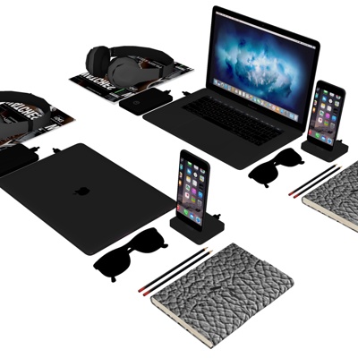  现代苹果笔记本电脑su模型 