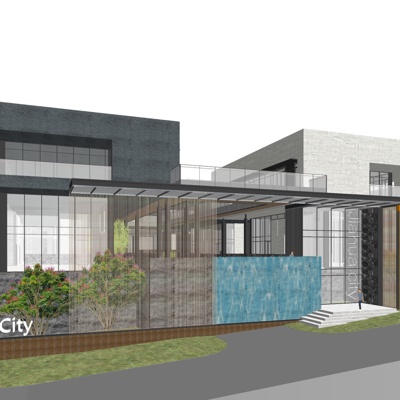 现代独栋别墅su模型