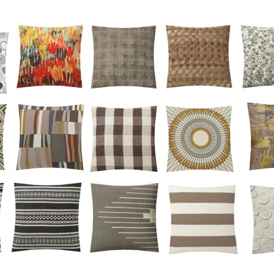  现代布艺抱枕su模型 