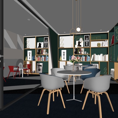  现代洽谈区su模型 