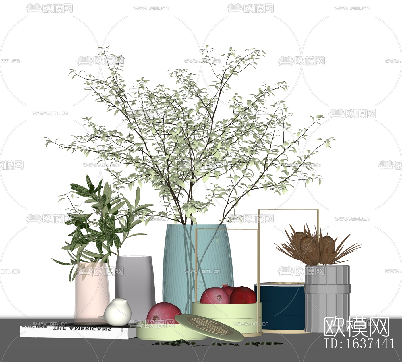 现代玻璃花瓶免费su模型下载