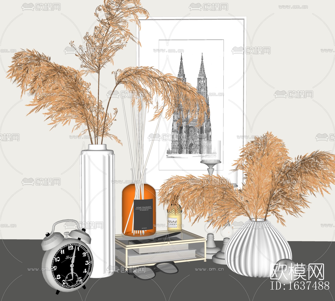 现代干支花瓶摆件免费su模型下载