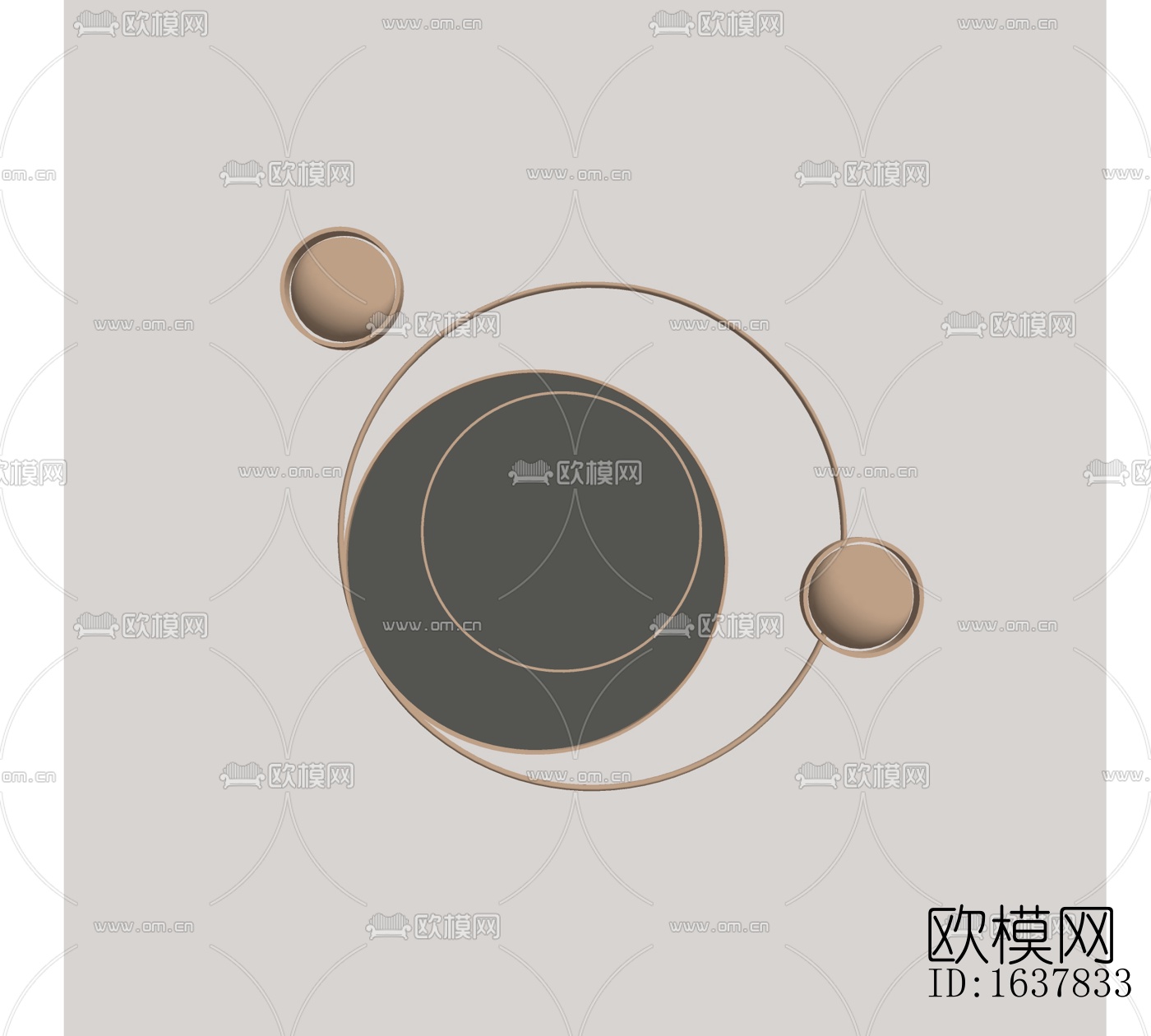 现代金属吊灯免费su模型