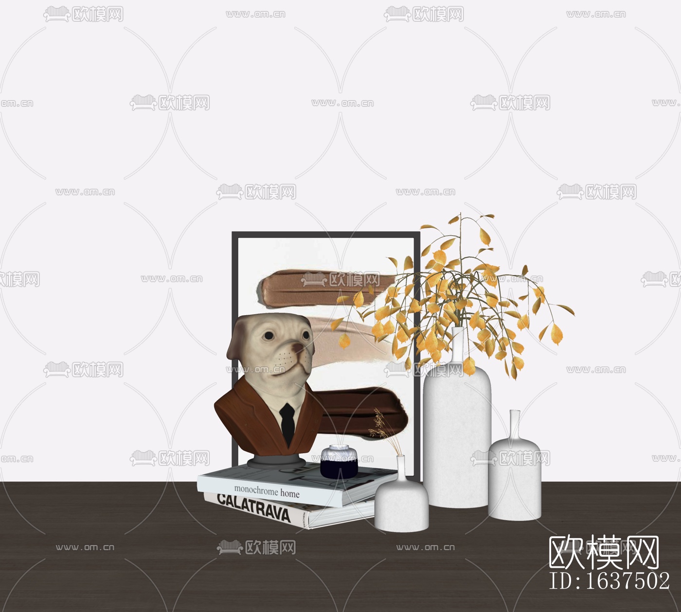 现代干支花瓶摆件免费su模型下载