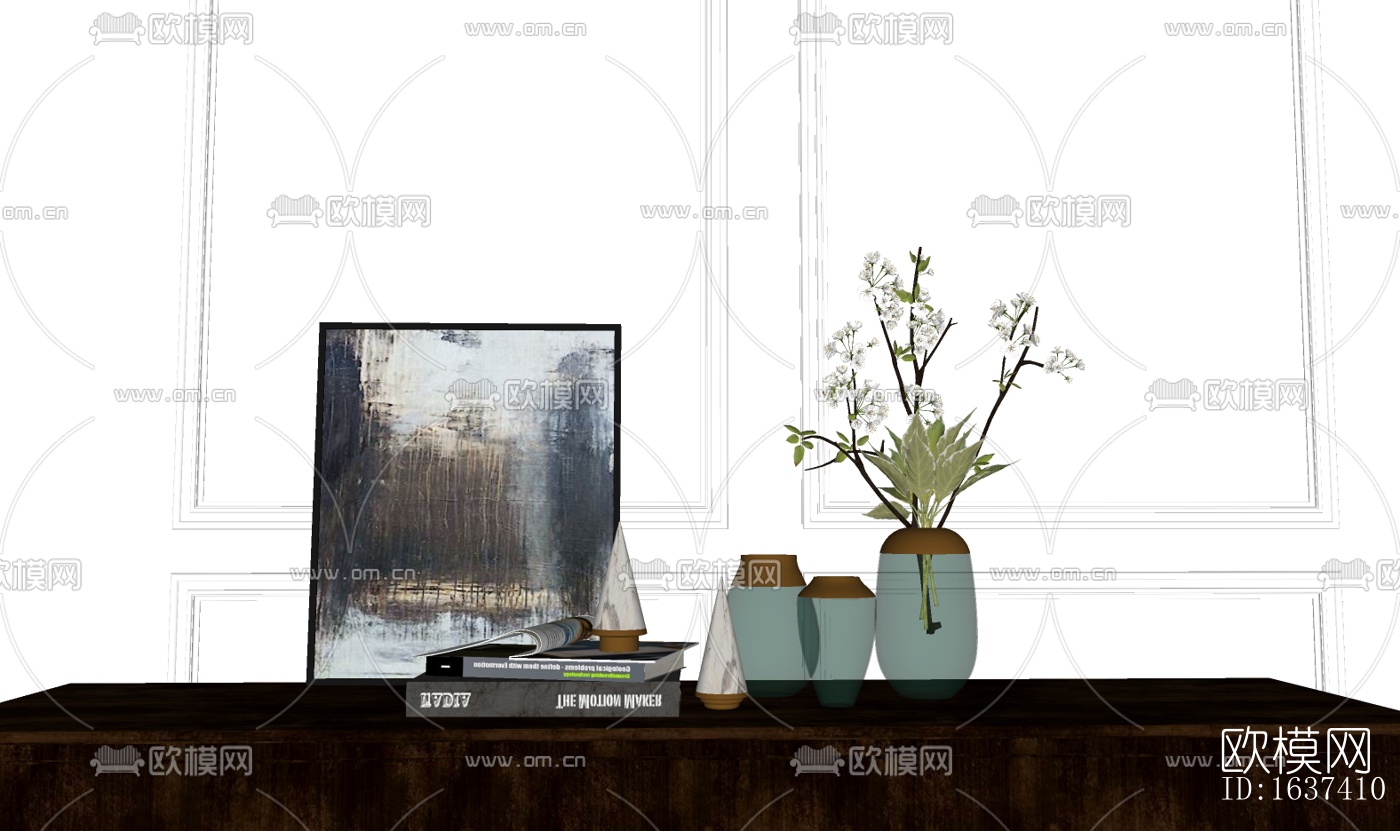 现代花瓶花艺免费su模型下载