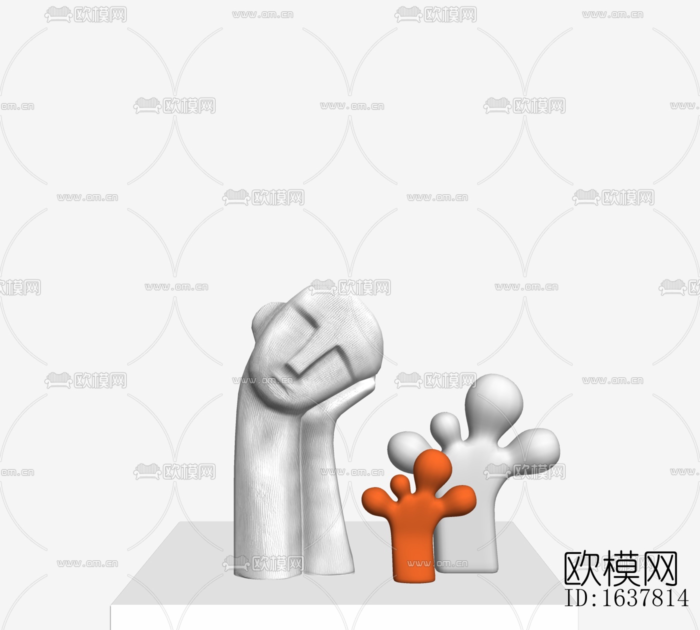 现代抽象雕塑摆件免费su模型