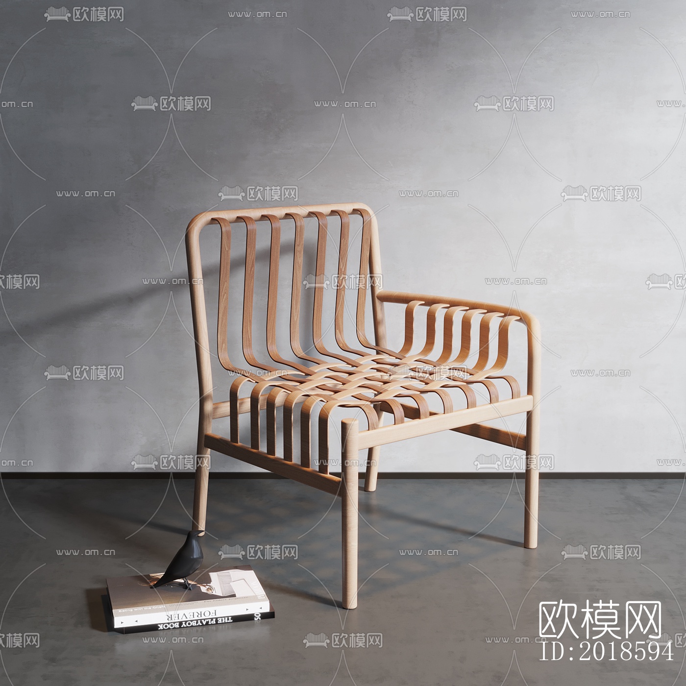 侘寂藤编休闲椅su模型下载