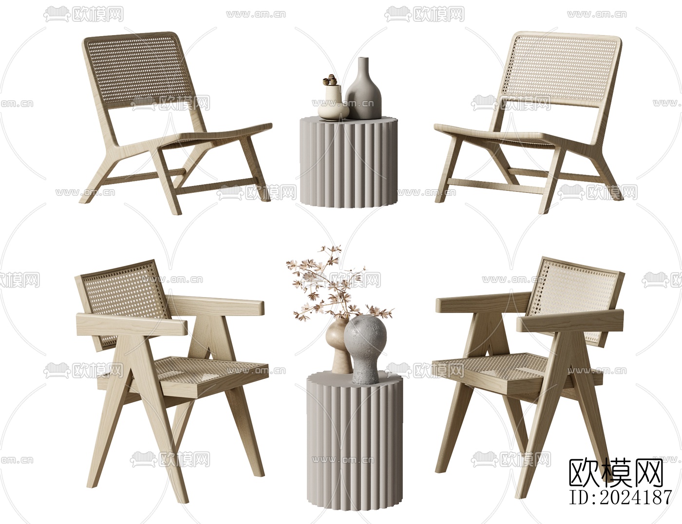 侘寂原木休闲椅su模型下载
