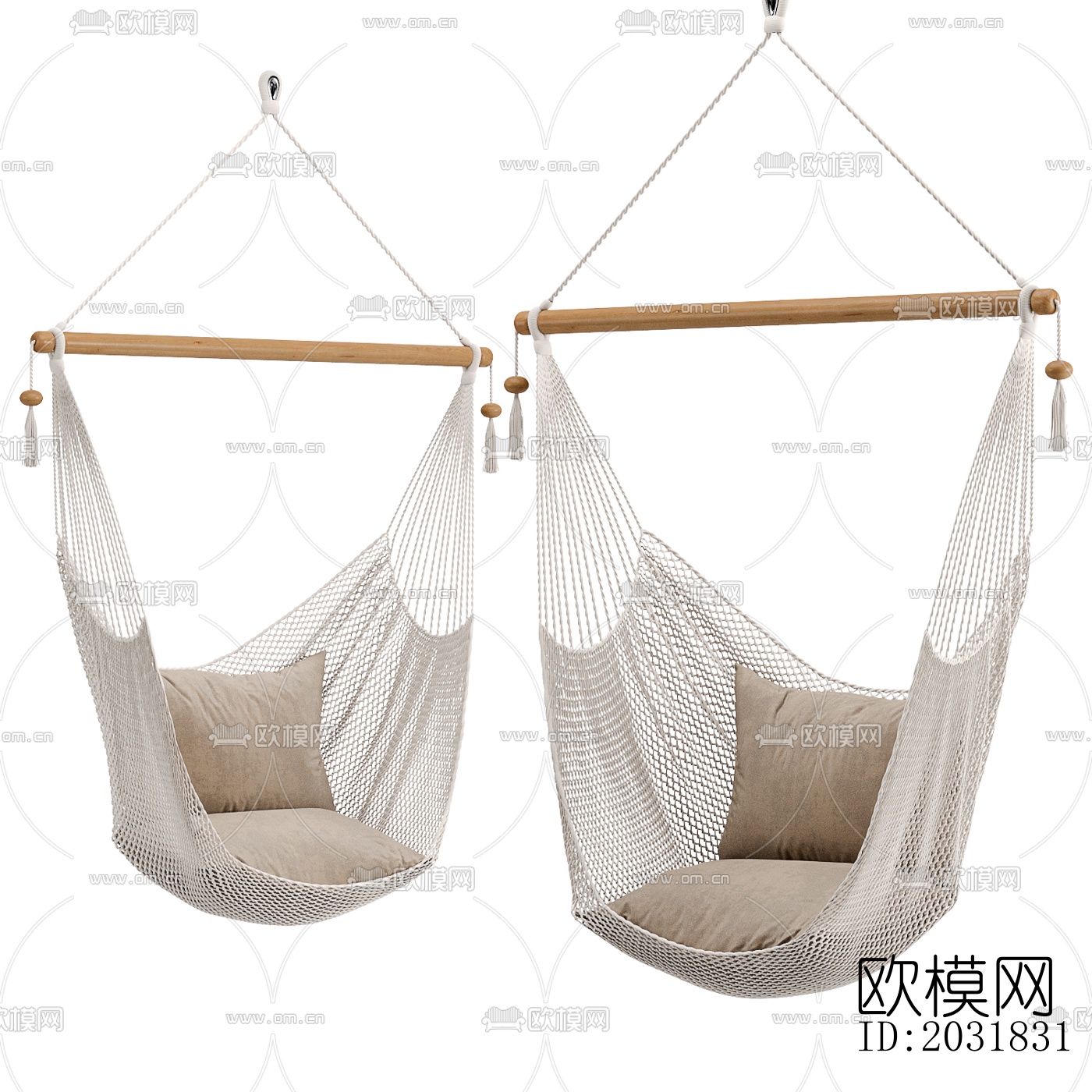 北欧绳编吊椅秋千su模型下载