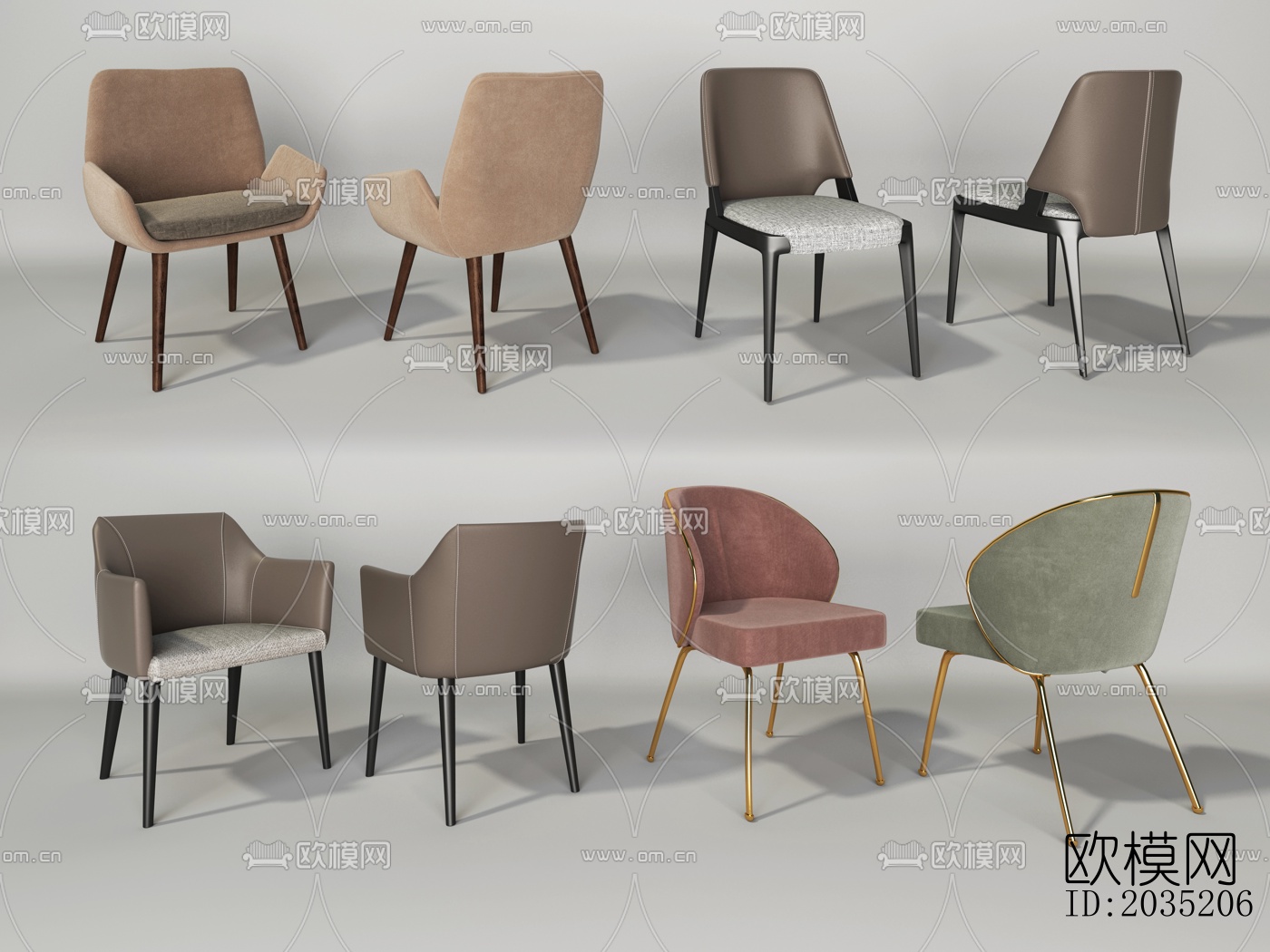 现代布艺单椅su模型下载