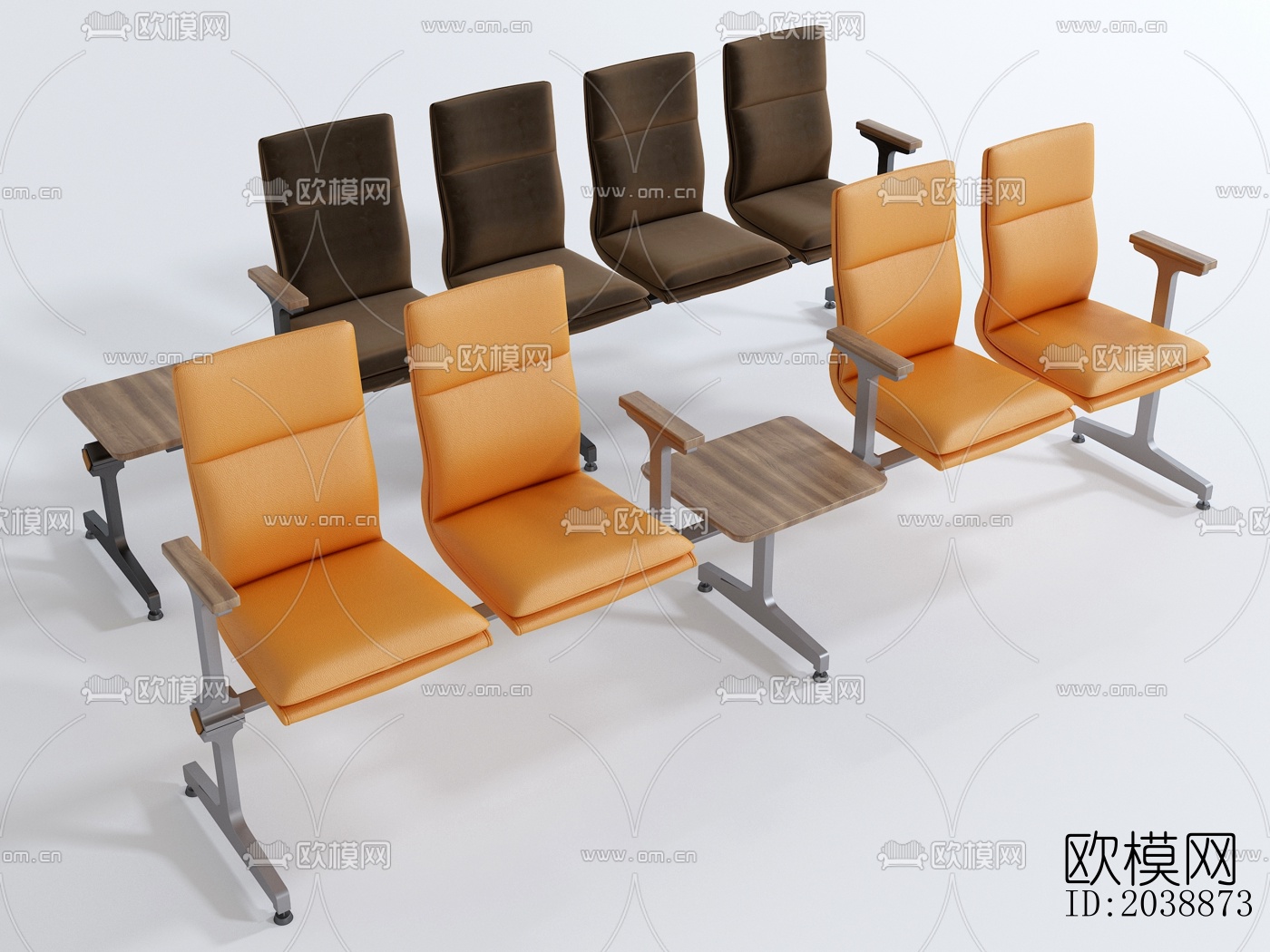 现代皮革公共椅su模型下载