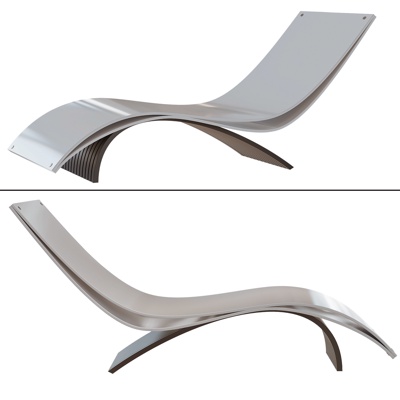  现代休闲躺椅su模型 