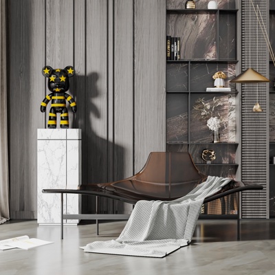  现代亚克力躺椅su模型 