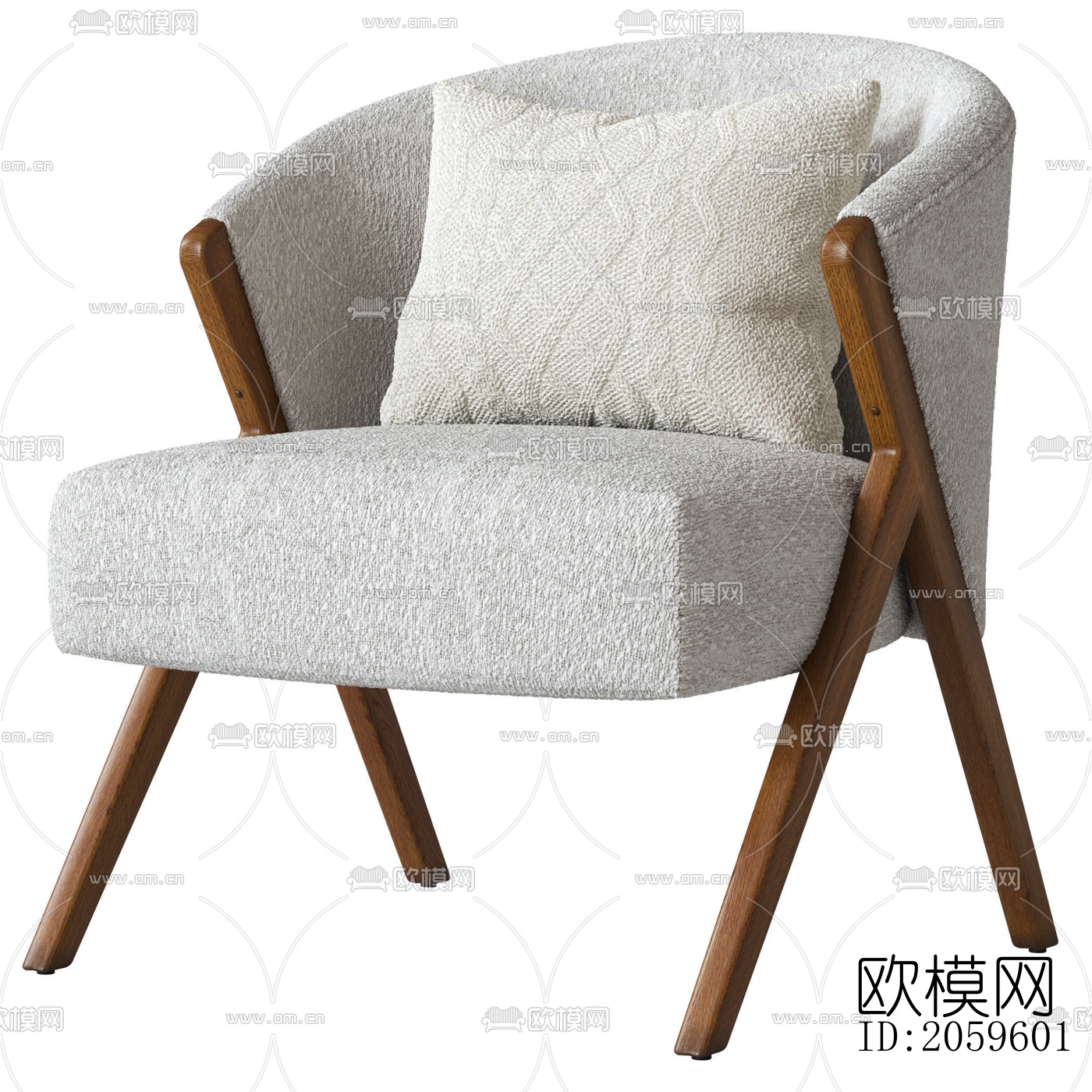 现代布艺休闲椅su模型下载