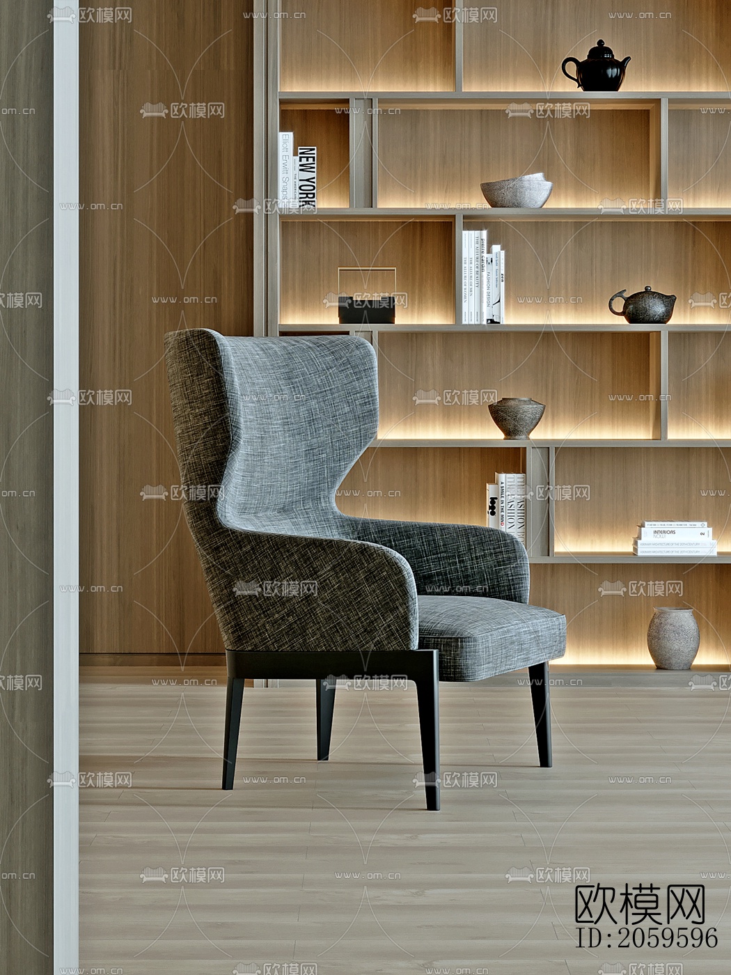 现代布艺休闲椅su模型下载