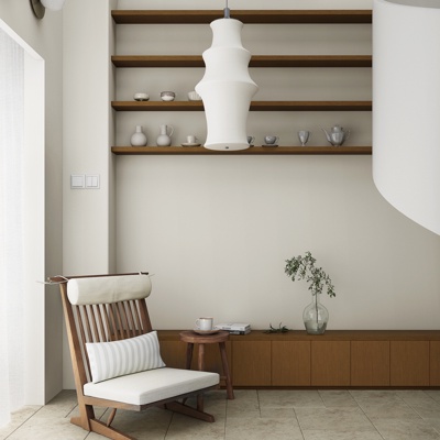  现代躺椅茶几组合su模型 