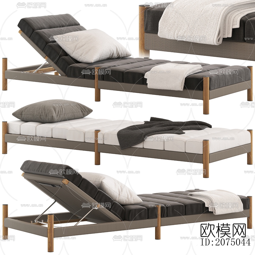 现代沙滩椅躺椅su模型下载