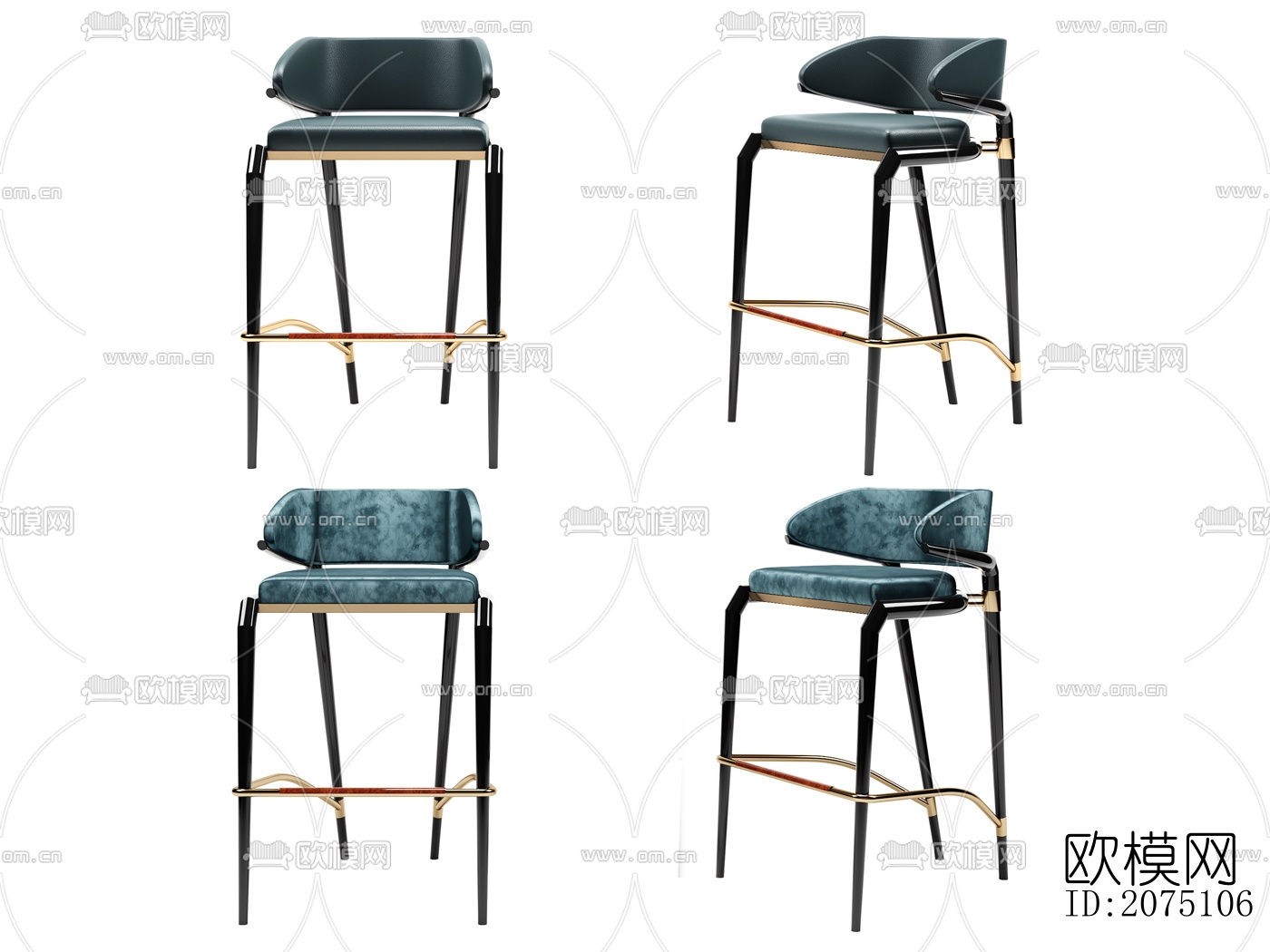现代轻奢吧台椅su模型下载