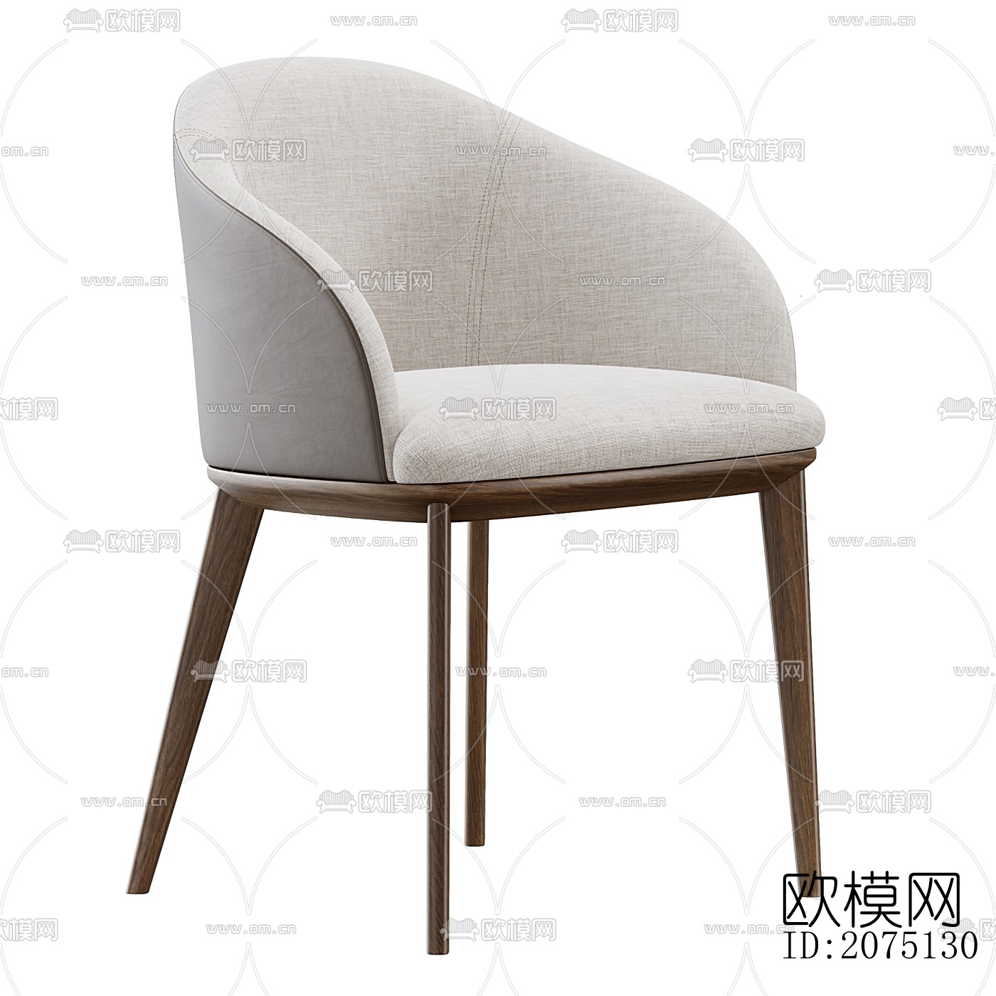 现代布艺餐椅单椅su模型下载