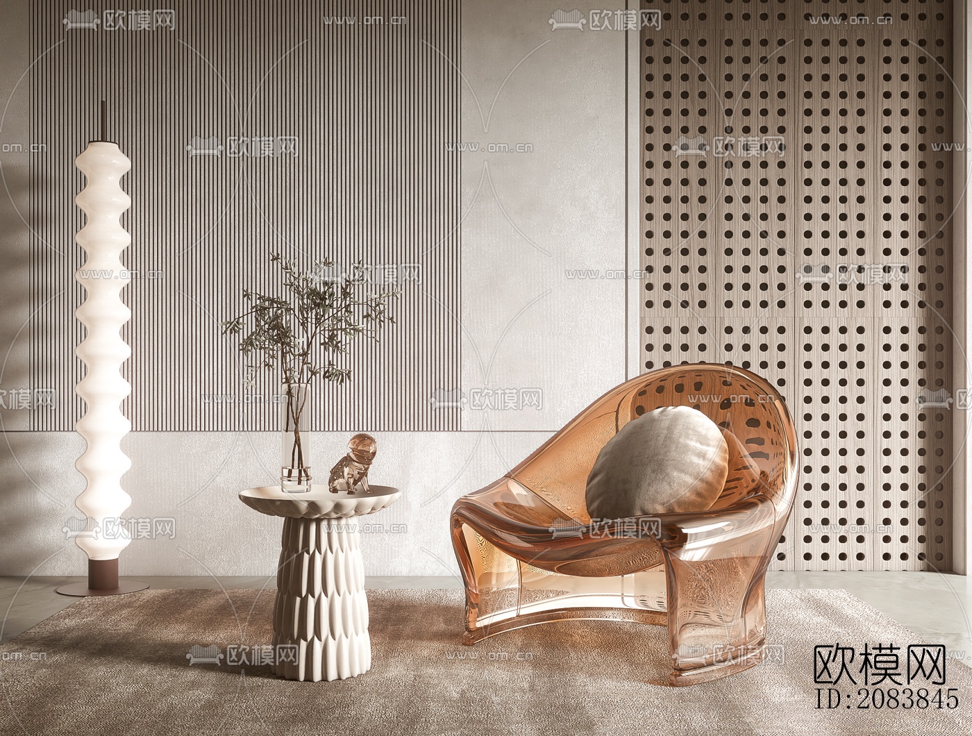 现代亚克力休闲椅su模型下载