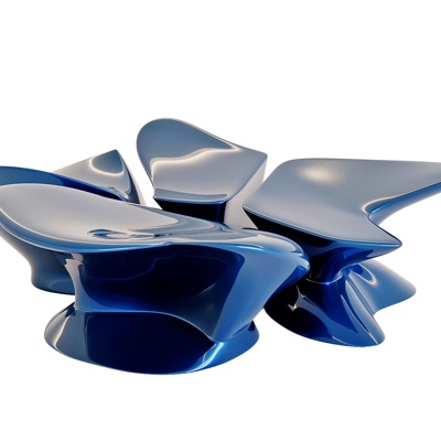  现代烤漆异形公用椅su模型 