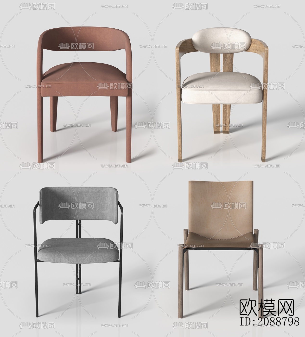 现代餐椅单椅su模型下载