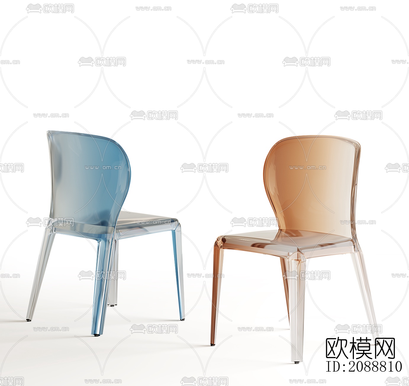 现代亚克力透明单椅su模型下载